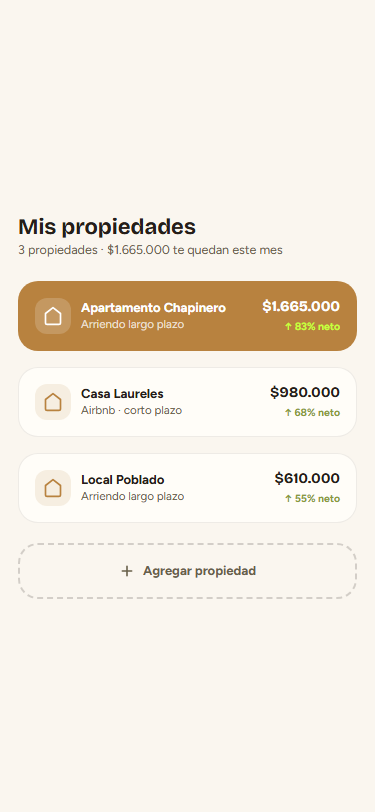 Pantalla de mis propiedades